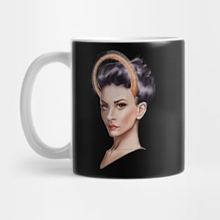 Red circle milky road girl Mug